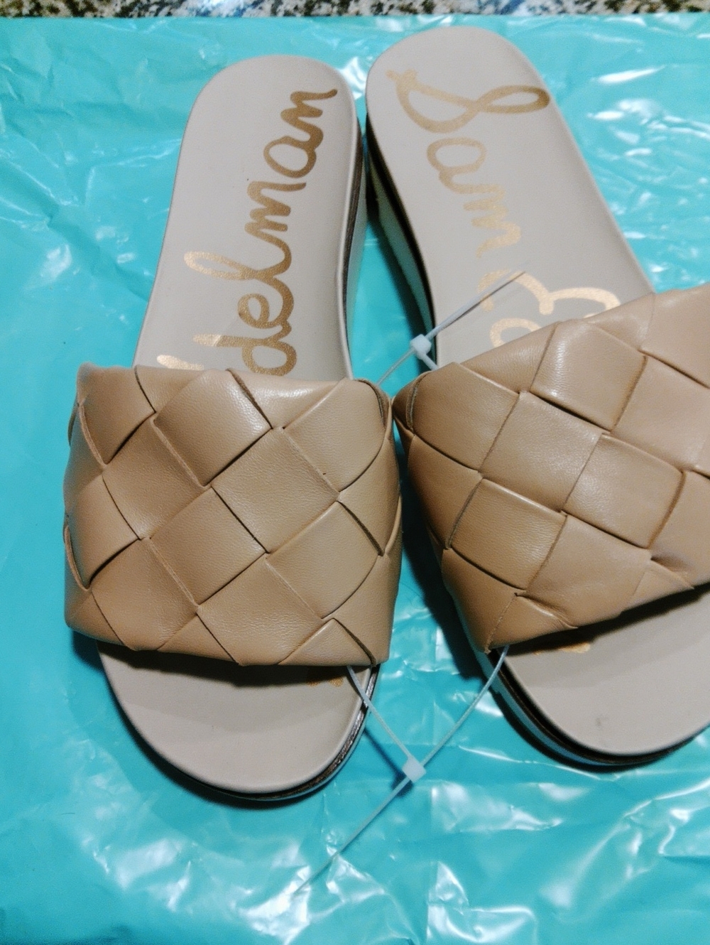 Sam Edelman Tan Woven Slide Mules.  NEW WITHOUT TAGS